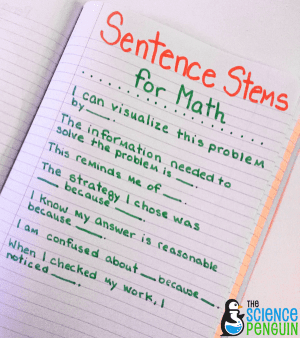 sentence stems math thesciencepenguin slp grade accountable