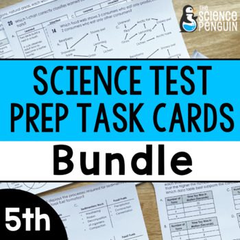 5th Grade Science STAAR Test Prep Task Cards Bundle